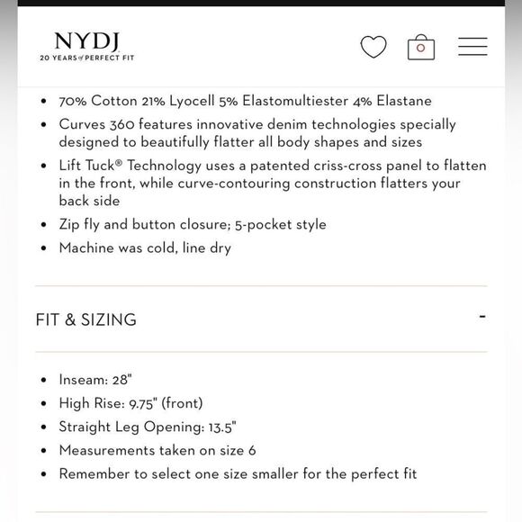 NYDJ Curves 360 Slim Straight Lavender Jeans Sz 8 NWT - Picture 8 of 8